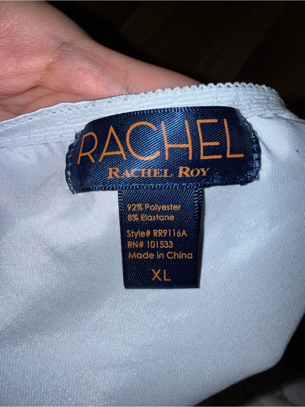 RACHEL Rachel Roy Light Blue Satin Lace-Trim Slip - Picture 5 of 5